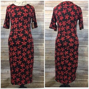 NWT lularoe brown and red floral Julia dress